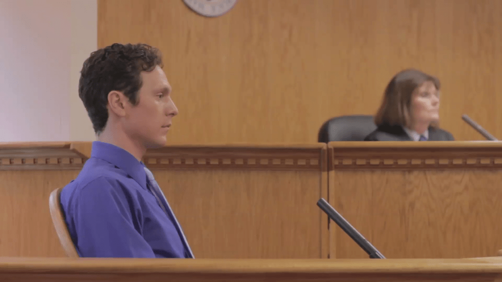 Henri's restaurant manager on the witness stand.