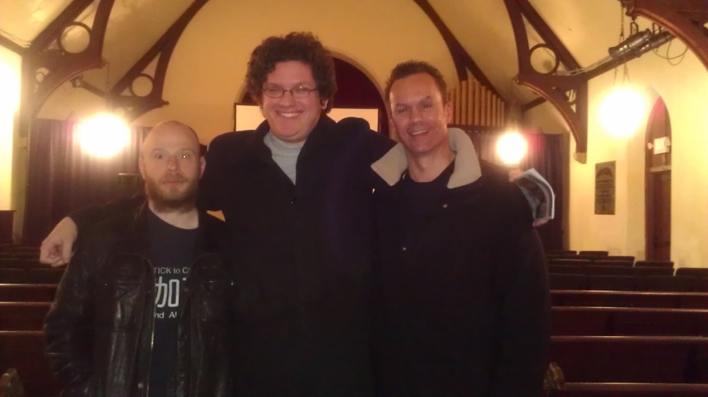 Jeremy Blaiklock (l), Jared Skolnick (c) and Mark Lund (r) at a screening of The Earth Rejects Him.