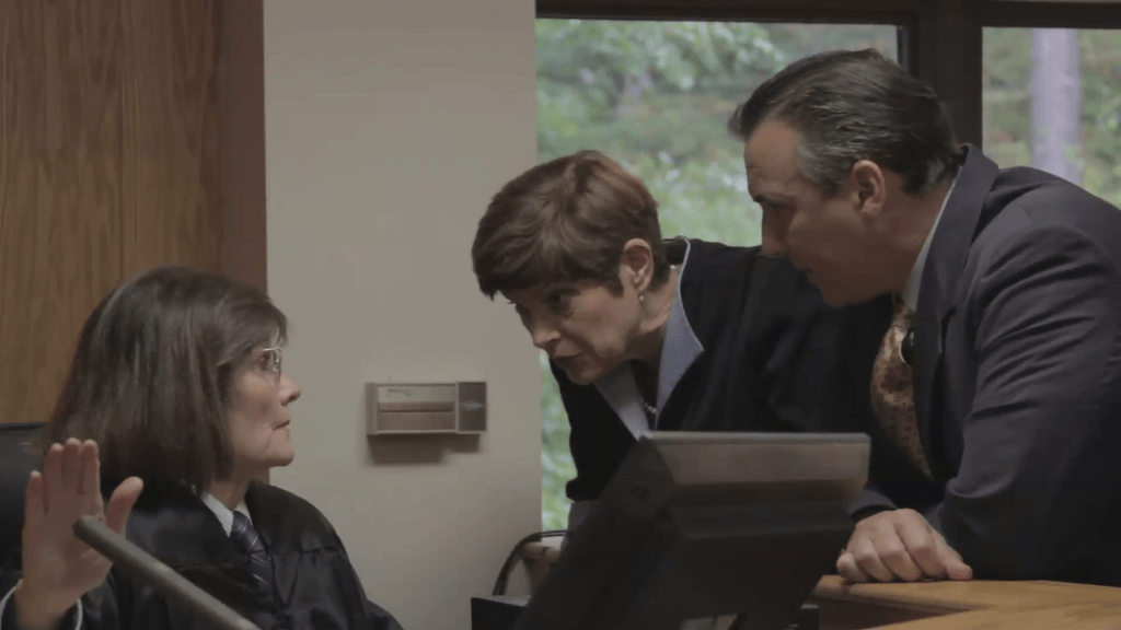 A sidebar discussion with the judge.