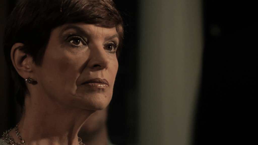 Constance Smith (Kim Gordon) answers Darrow with one look.