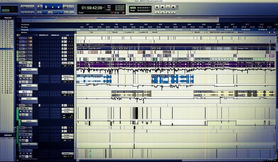 Justice Is Mind being sound mixed.