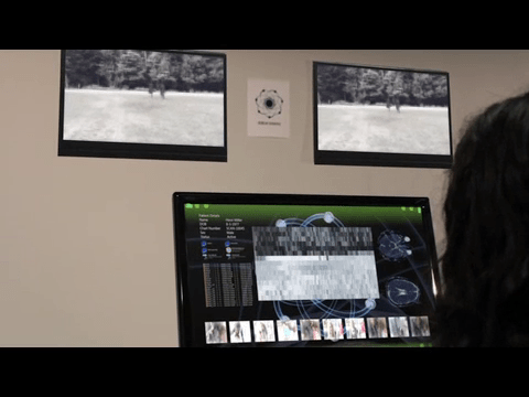 A special effect shot from Justice Is Mind. Henri Miller's memories being processed.