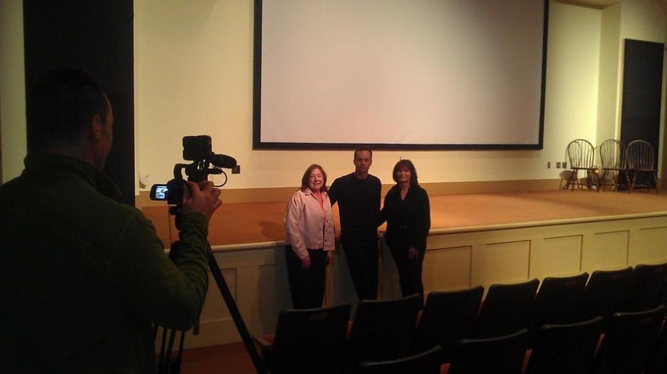 Gail Sullivan, Mark Lund and Mary Wexler at the Plimoth Cinema for PAC TV