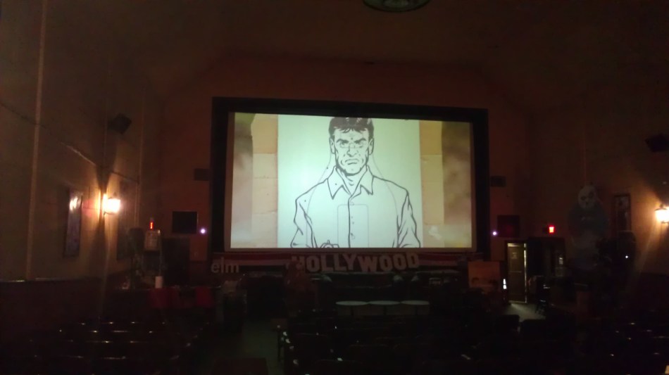 Justice Is Mind screen test at The Elm Draught House Cinema.