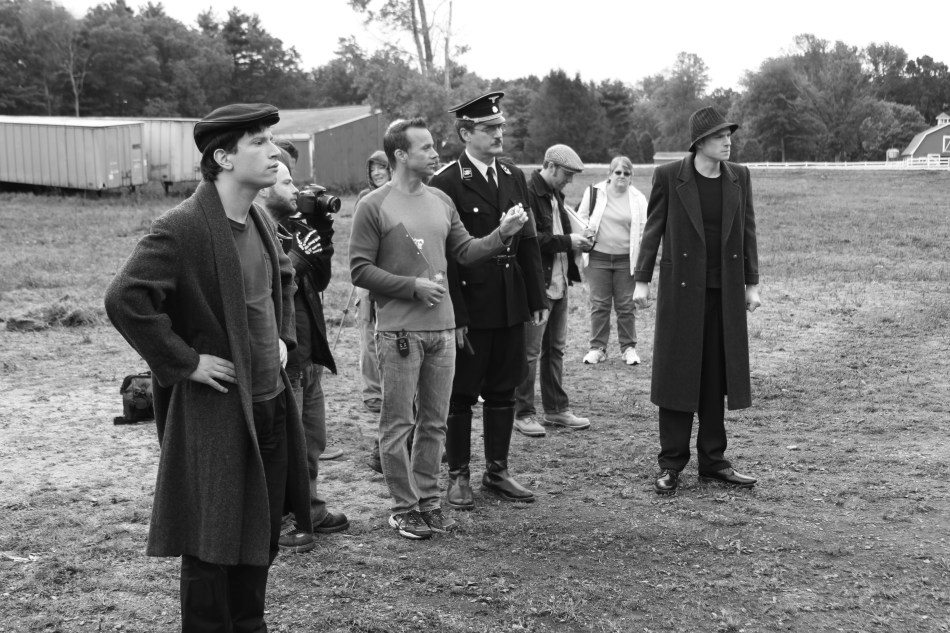 A never before published behind the scenes photo. Preparing to film the primary memory sequence that takes place in 1944 Germany.