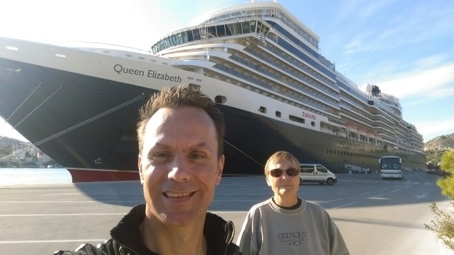 With my mother in October 2014. 