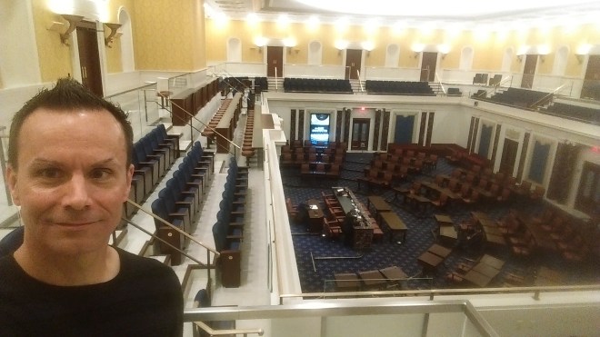 Visiting the replica of the Senate at the Edward M. Kennedy Institute for the US Senate last weekend.