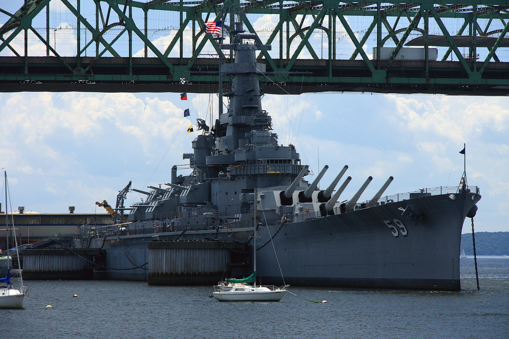 The USS Massachusetts BB-59 at Battleship Cove.