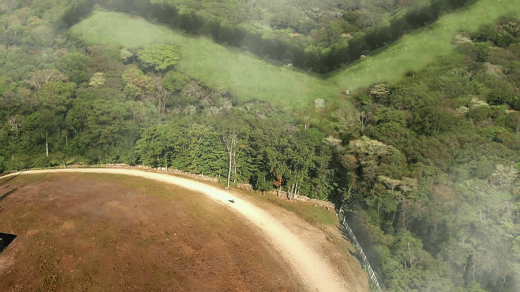 A drone shot from Justice Is Mind.